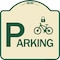 Signmission Parking With Cycle and Lock Symbol Heavy-Gauge Aluminum Architectural Sign, 18" x 18", TG-1818-24625 A-DES-TG-1818-24625 - alternate 1